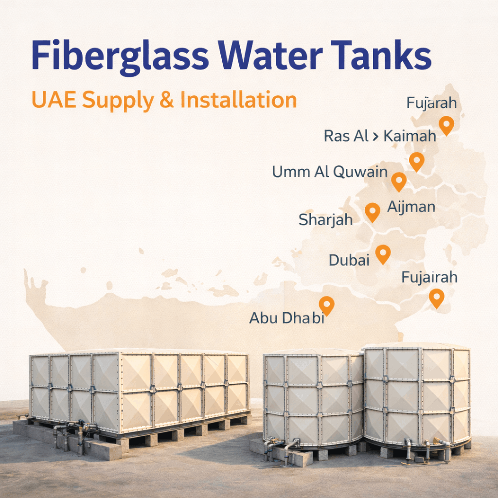 Fiberglass cold water storage tanks