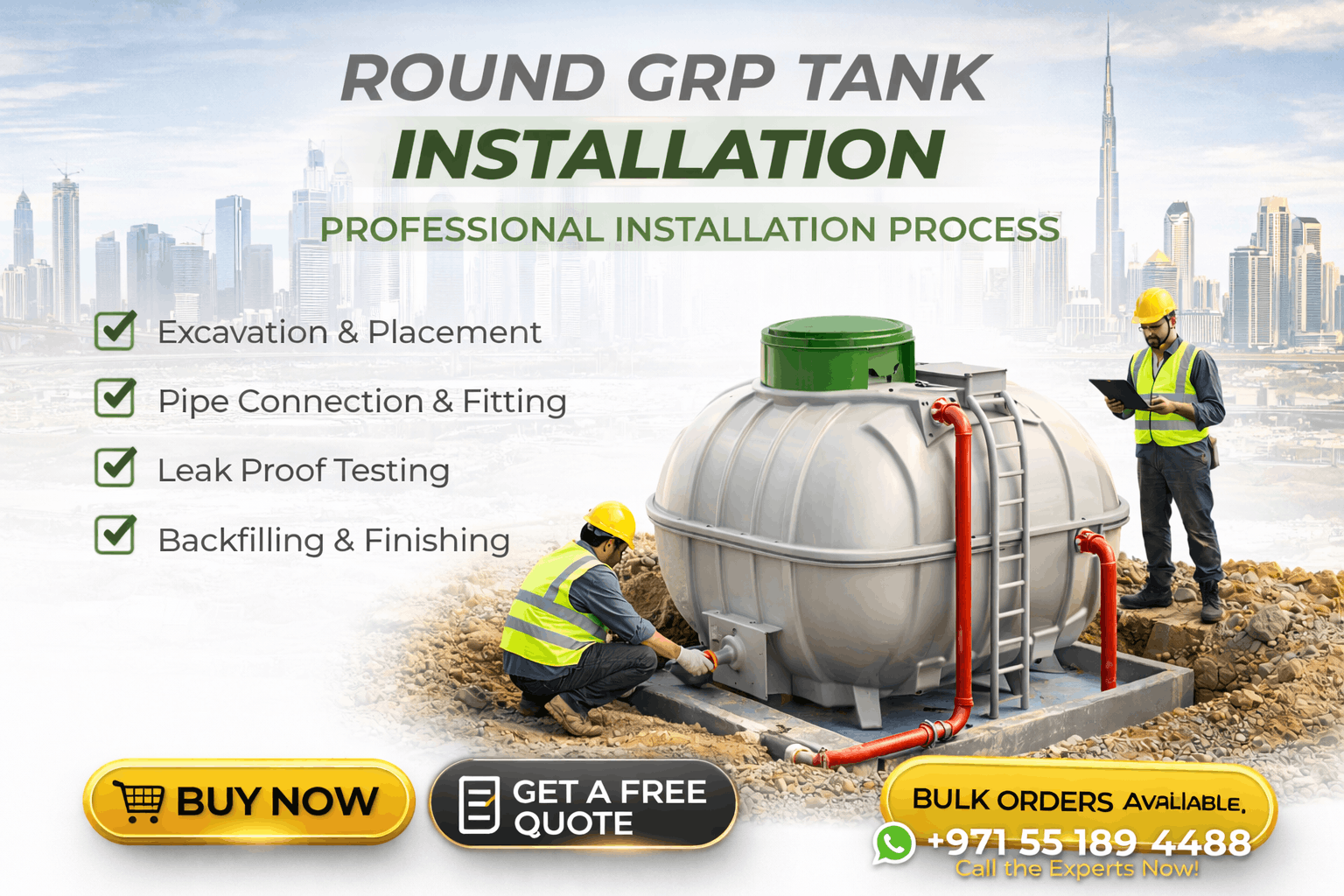 GRP HOT PRESSED SECTIONAL PANEL WATER TANKS