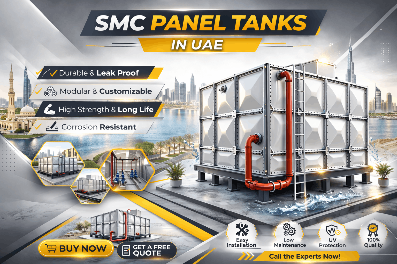 SMC water tank Dubai SMC panel tank supplier Dubai SMC tank installation Dubai Buy SMC water tank in Dubai SMC tank price Dubai
