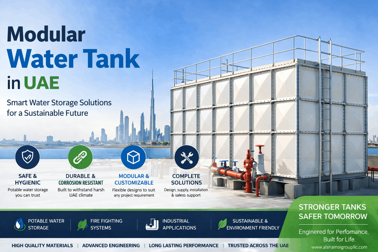 Modula Tank Modular Water Tank in Dubai | GRP modular tank
